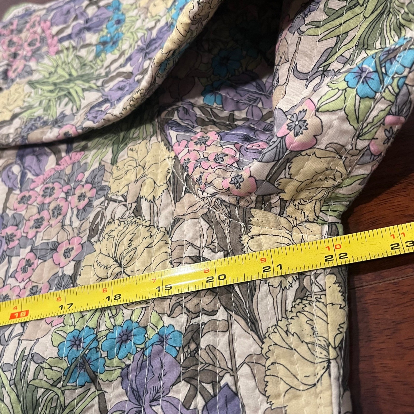 Reversible Quilted Floral Jacket Green Pink Blue Botanical Print Coat Whimsical