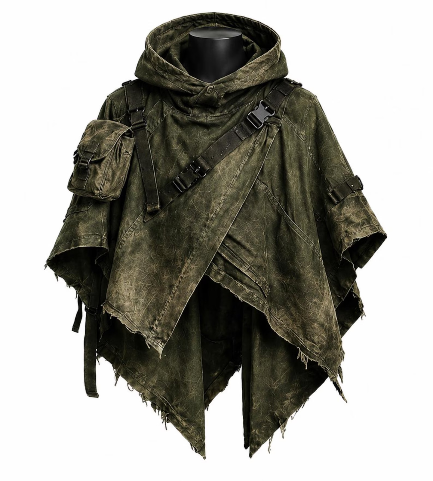 Men’s Hooded Tactical Poncho Cloak | Post Apocalyptic Ranger Cape