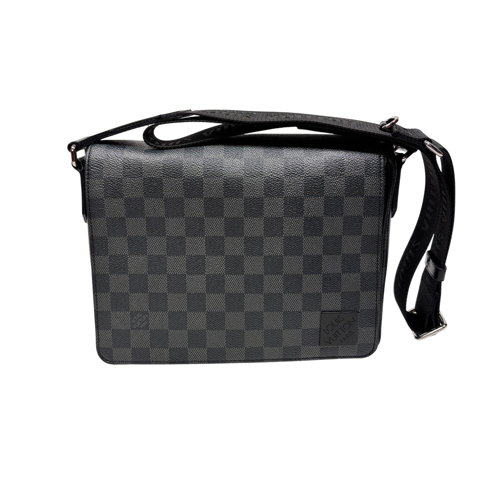 Louis Vuitton N42710 District PM Damier Graphite Canvas Bag 10.2″ x 7.9″ x 2.8″