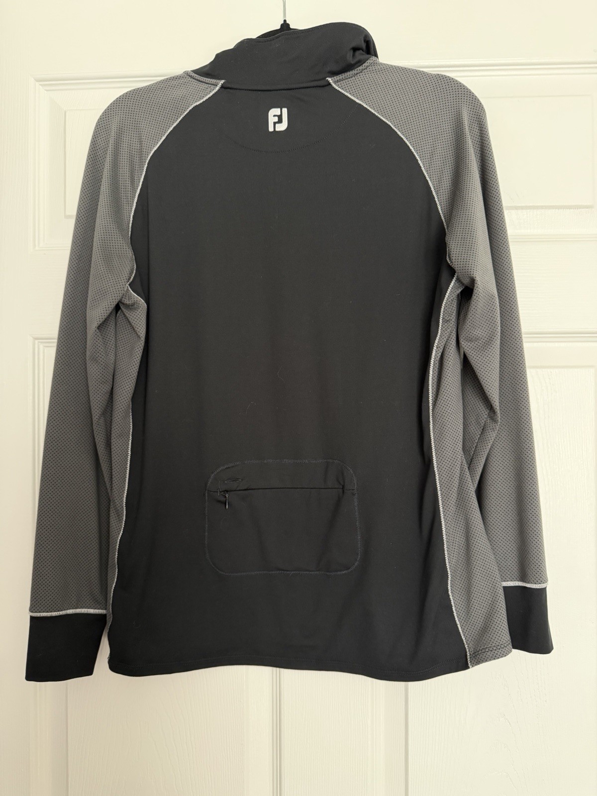 FootJoy FJ Men’s Medium 1/4 Zip Golf Pullover Black Gray Performance Stretch