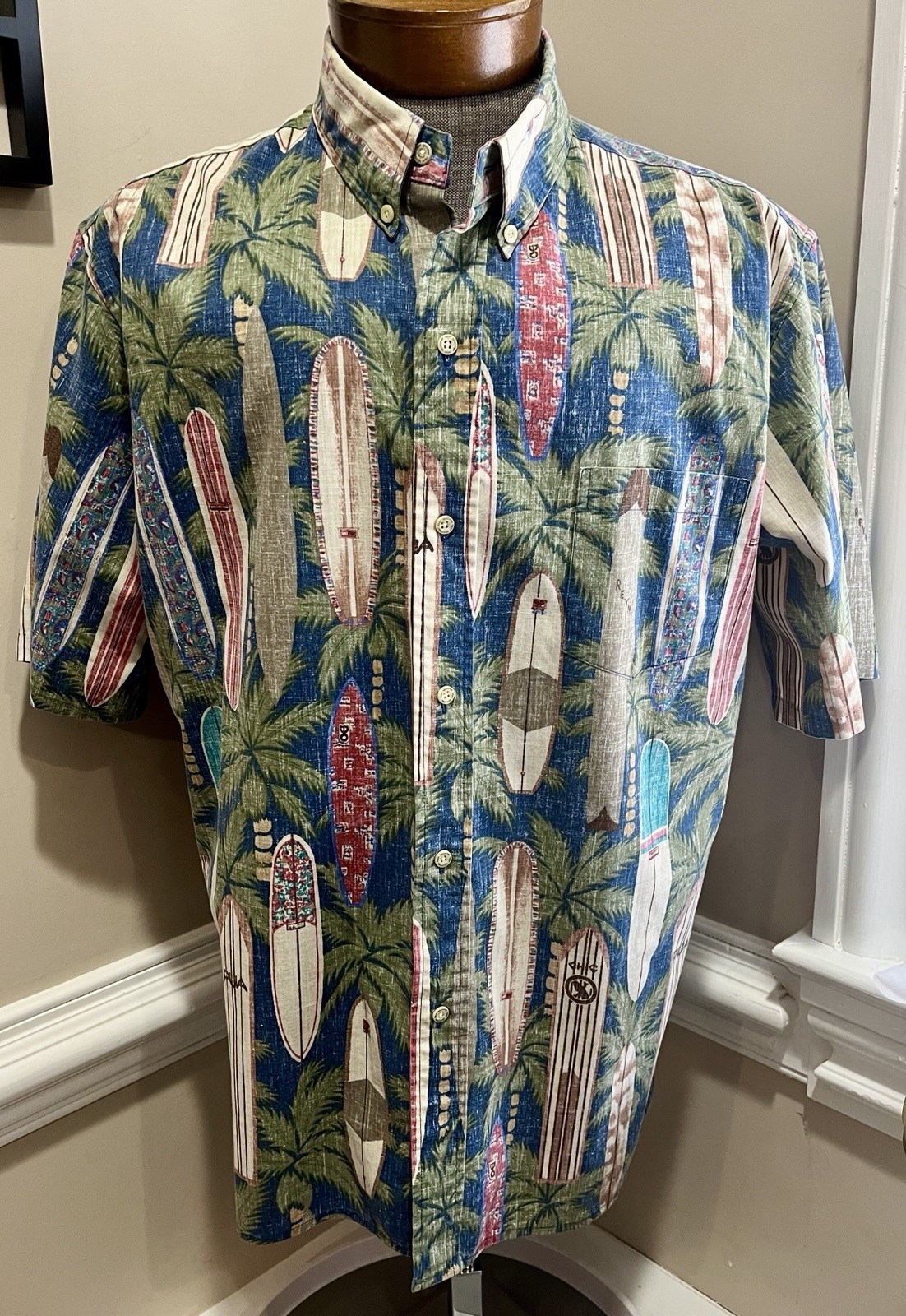 Vtg 90s Reyn Spooner Hawaiian Traditional Commemorative Classics Aloha Shirt XL