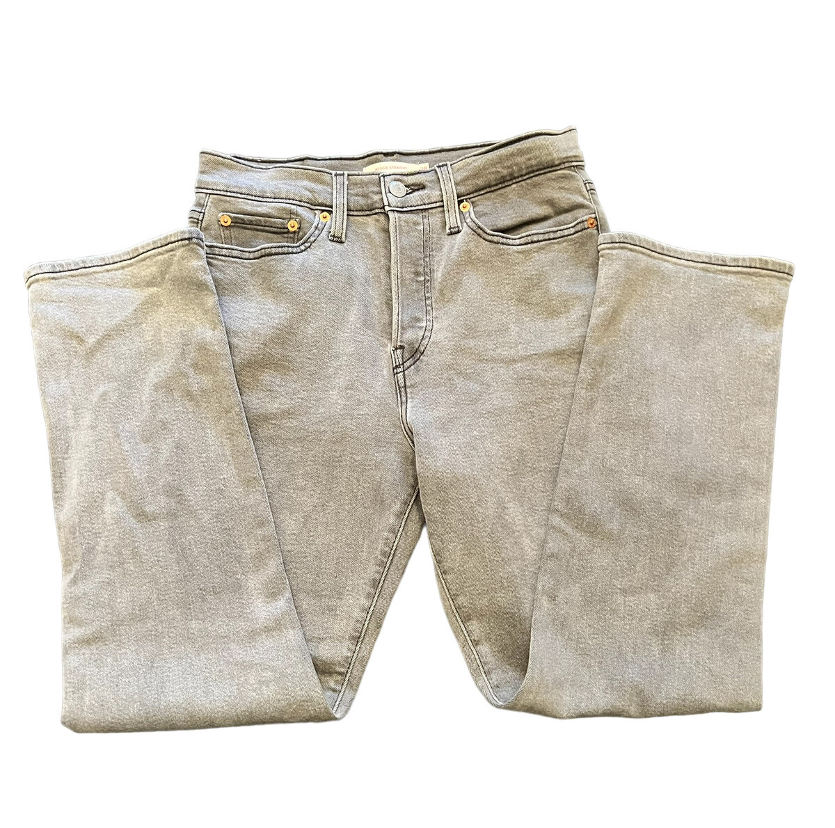 Levi’s Jeans Womens 28 Gray Wedgie Straight Leg High Waist Button Fly