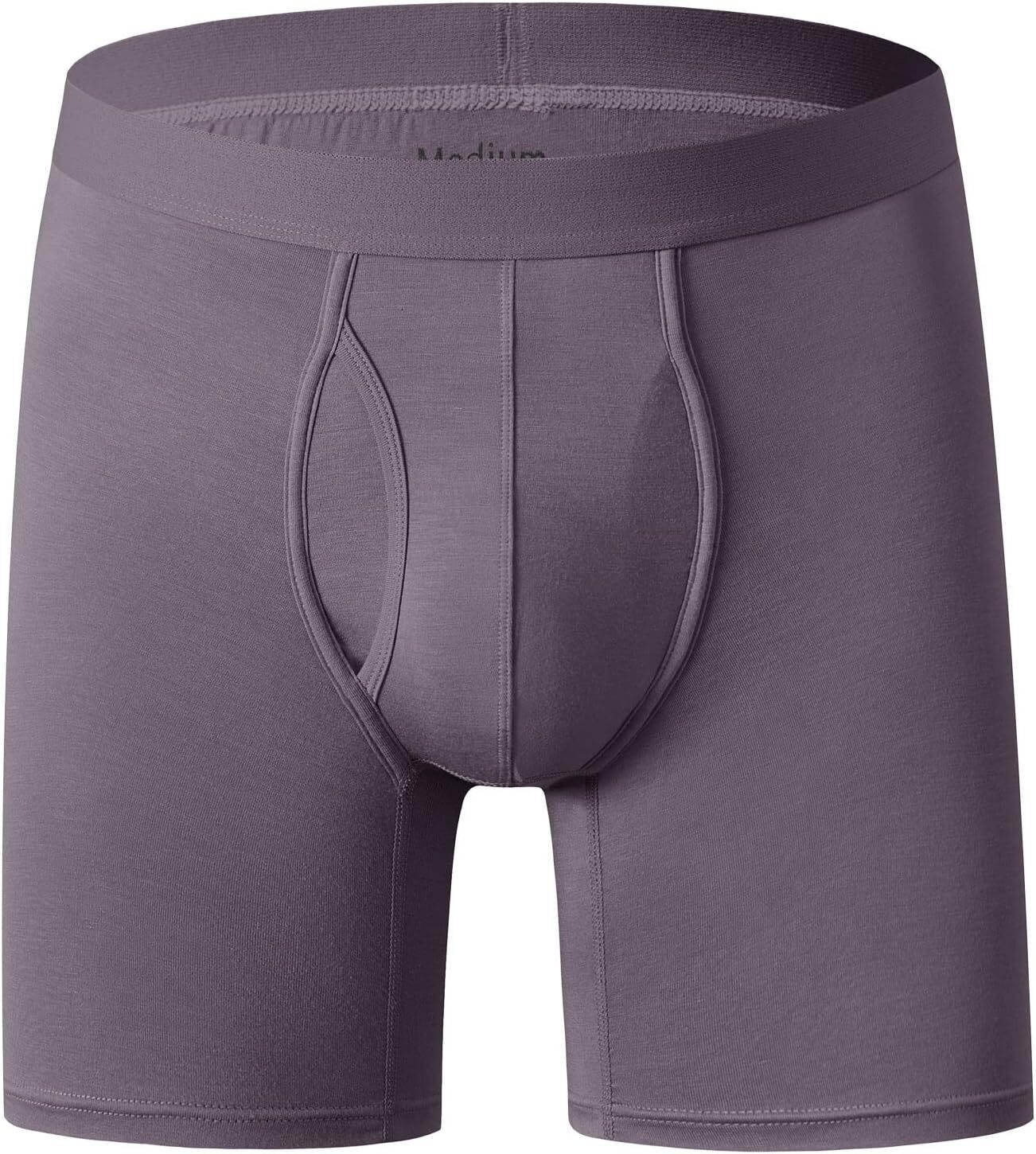 Men’s Underwear Soft Bamboo Viscose Boxer Briefs Stretch Trunks Pack