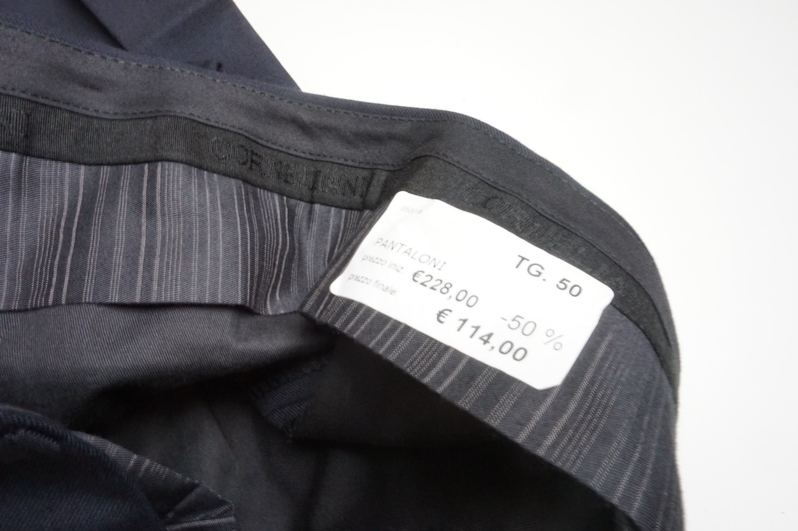 Corneliani Solid Dark Blue 100% Wool Dress Pants Sz 50R EU BRAND NEW