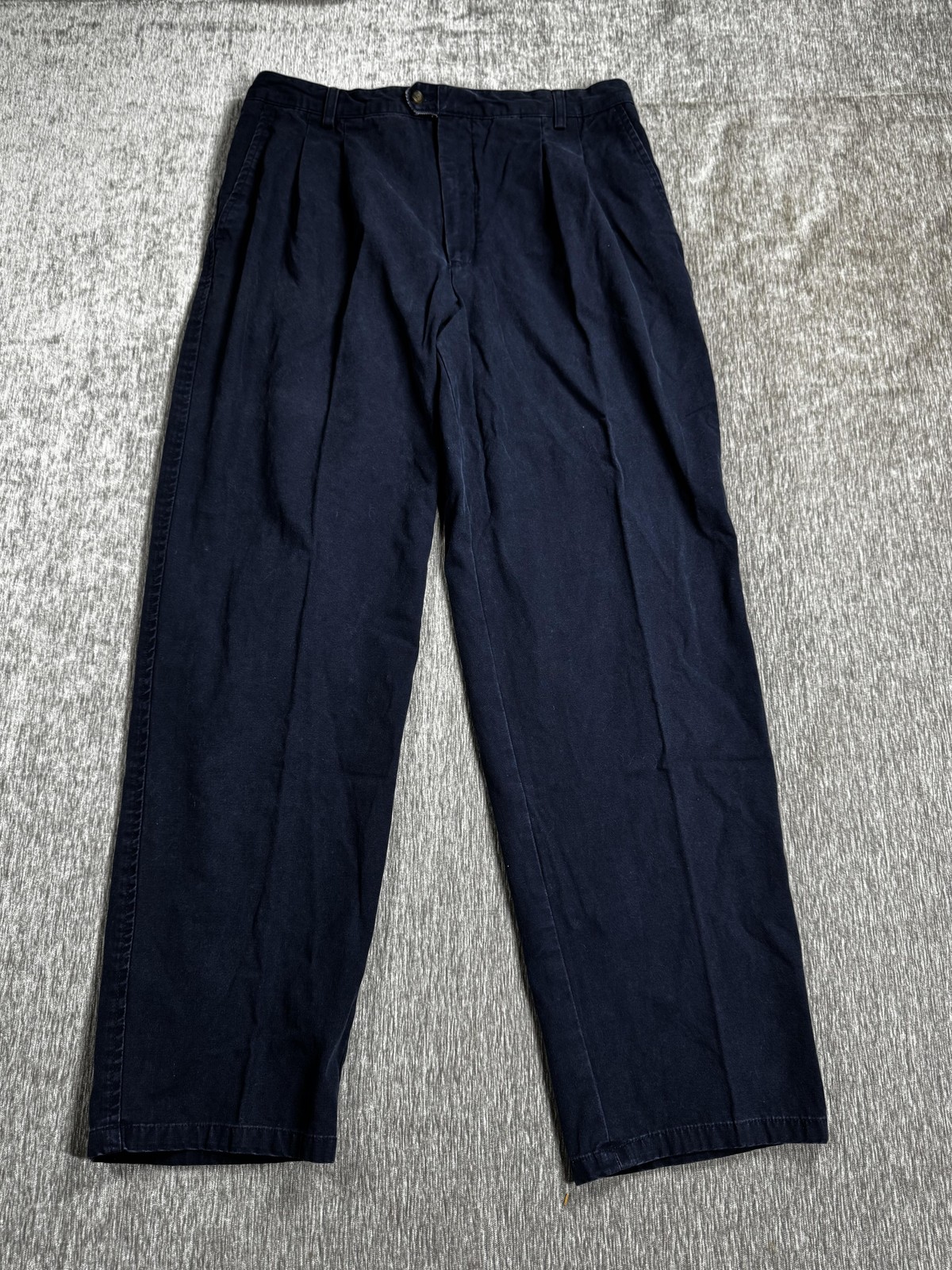 Norsport Pants Mens 32×30 Blue Cotton Pleated Chino Relaxed Fit Casual Workwear
