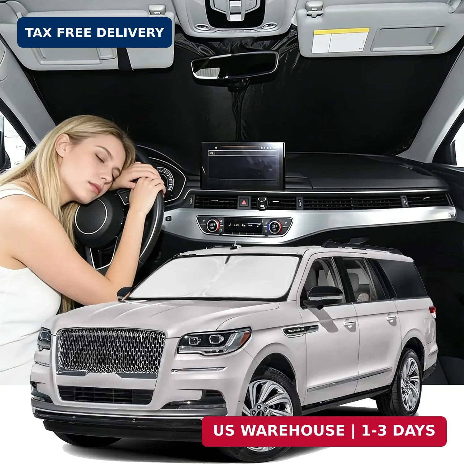 Windshield Sunshade for Lincoln Navigator 2018-2024 Sun Shade Car Windshield Acc