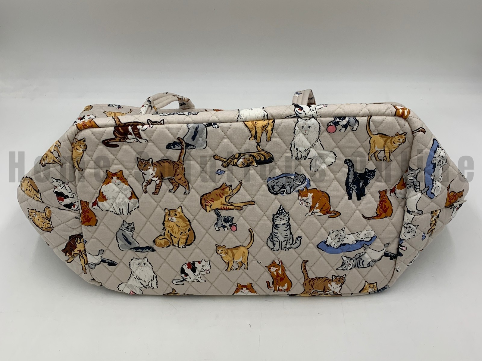 Vera Bradley Quilted A Kitty Cat’s Life Meow Grand Tote Purse Bag Beige #9918C