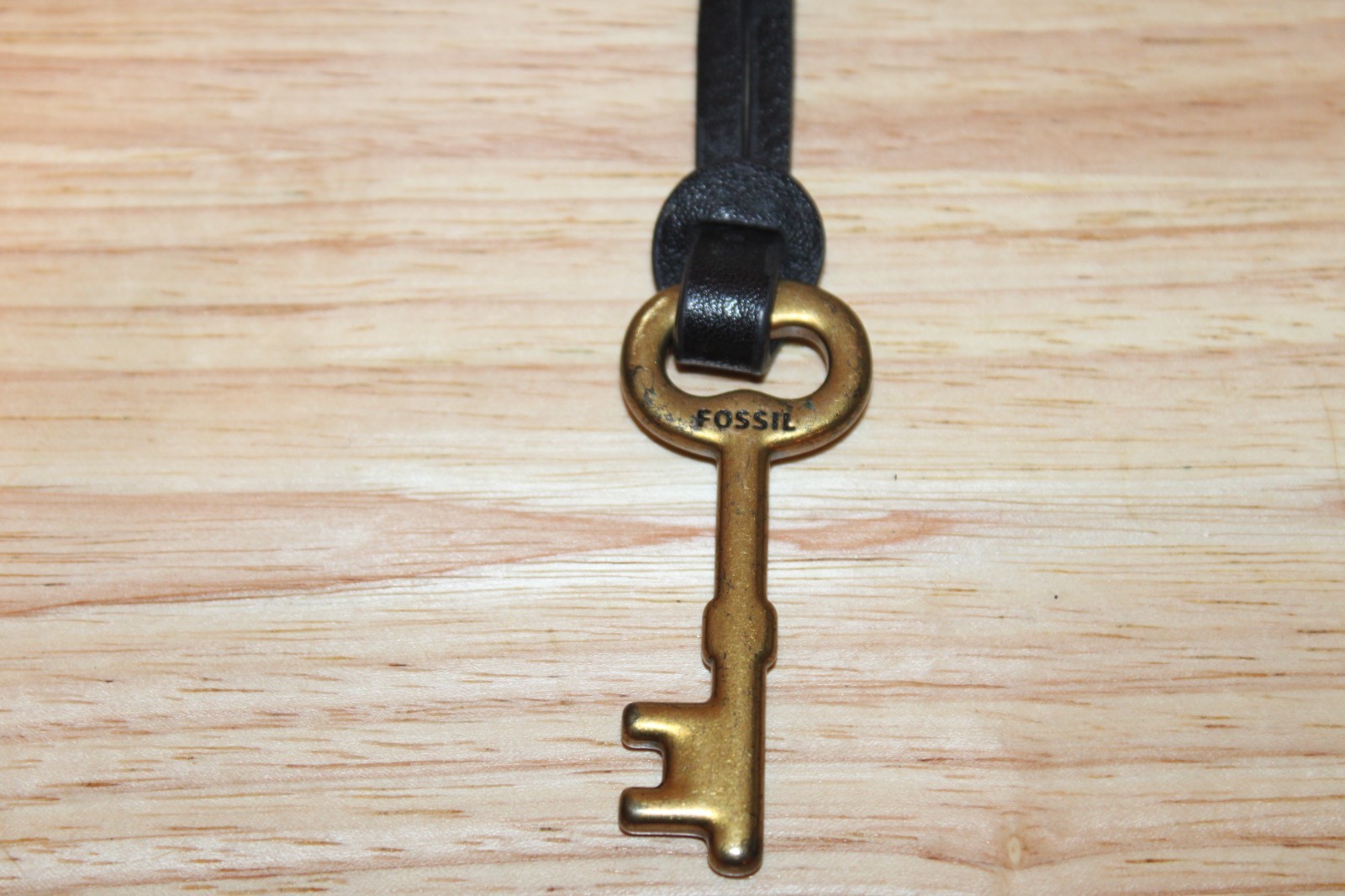 FOSSIL Antique Brass Gold Metal Brown Leather Vintage Style Key Replacement