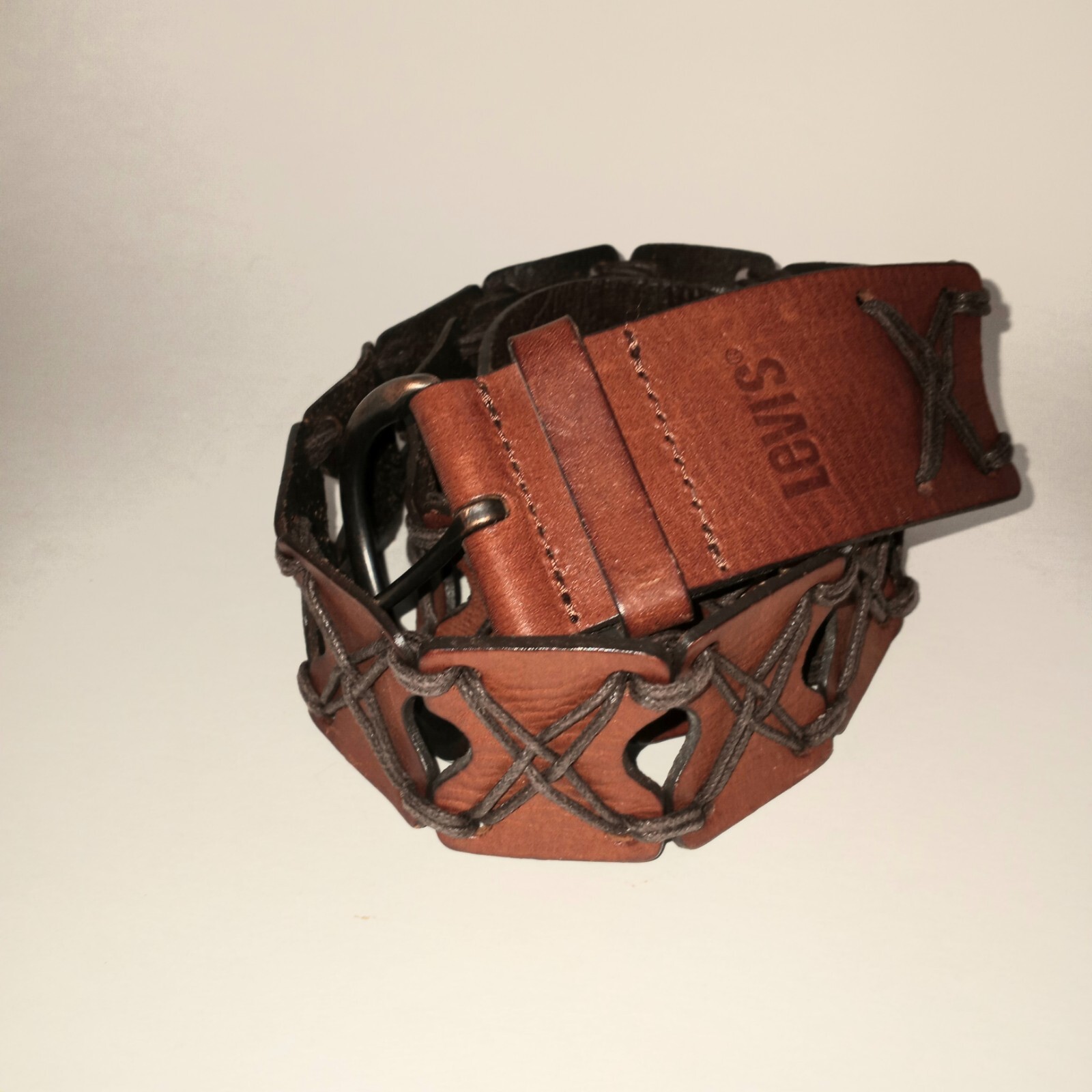 LEVIS XL Leather Belt “X” Design Length 46.5 inchs not including Buckle Levis