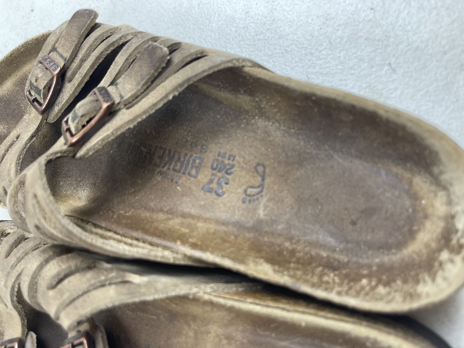 Birkenstock Granada Tobacco Brown Oiled Leather Slide Sandals Womens 37 240 L6