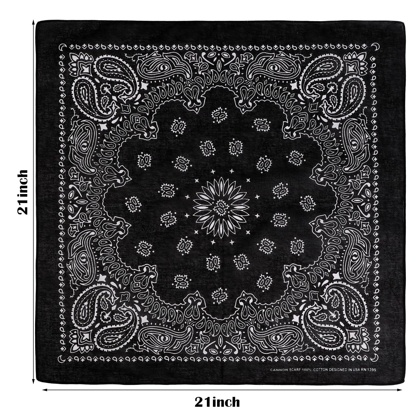 100% Soft Cotton Bandanas for Men and Women, 8 Pack Paisley Classic Colors