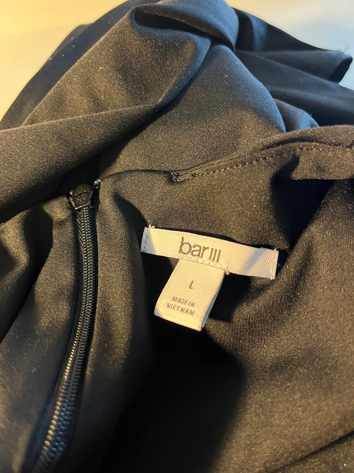 Stretchy Black Dress Size Large Bar III Brand Lined