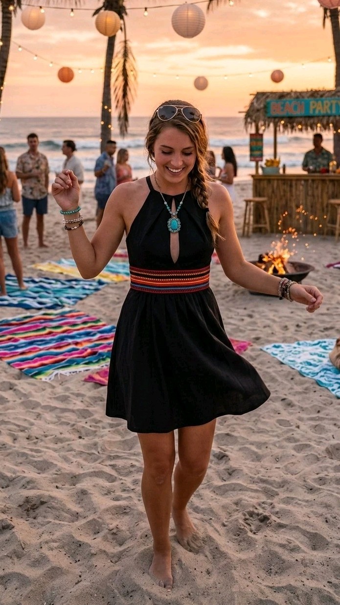 B. Smart Black Fit and Flare Boho Dress Size 11/12