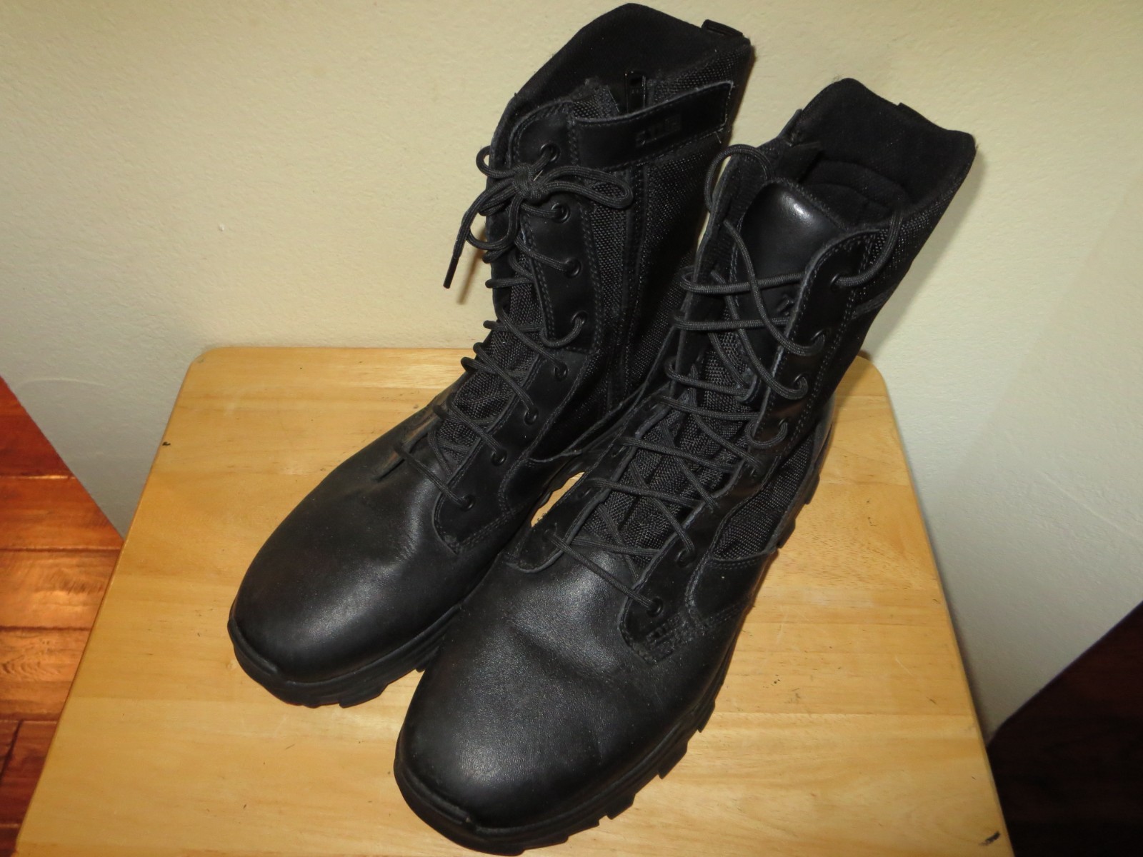 Lot of 2 Men’s 5.11 Tactical Boot Size 14 Black & Coyote Leather Side Zip Lace