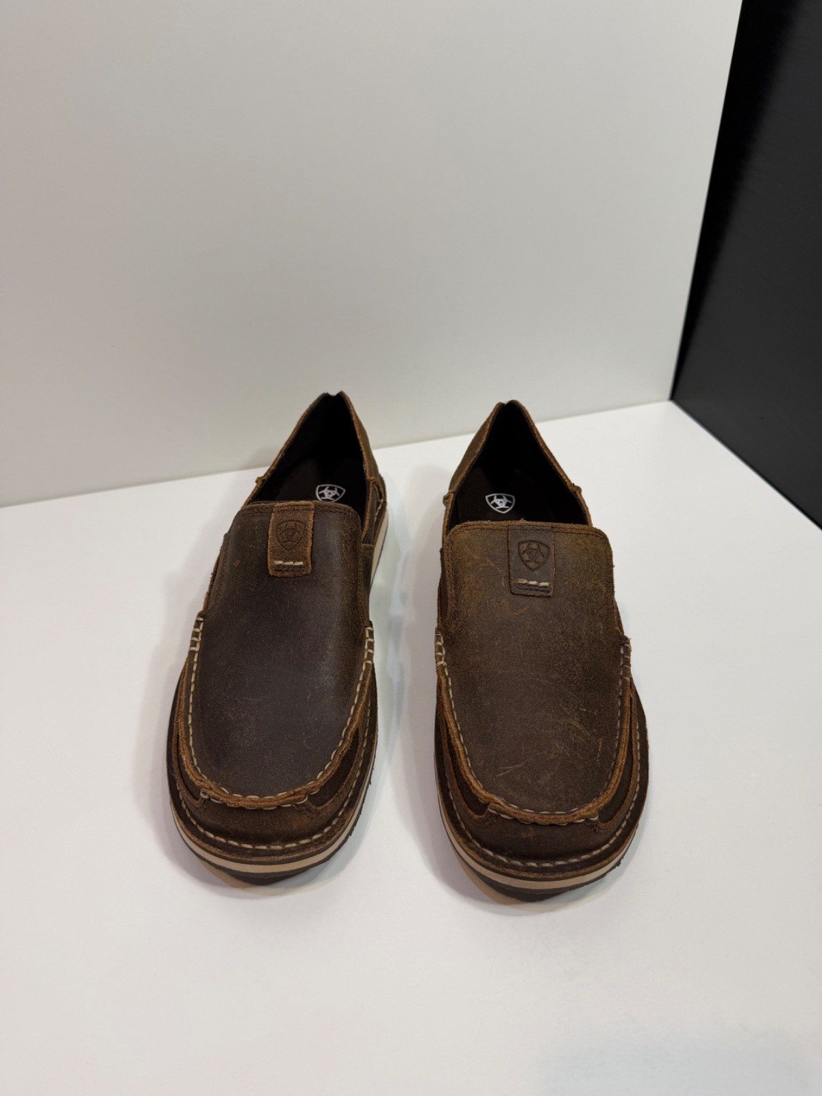 ARIAT MENS CRUISER SLIP ON LEATHER SHOES ROUGH OAK US 11 EE UK 10 W EUR 44.5 W