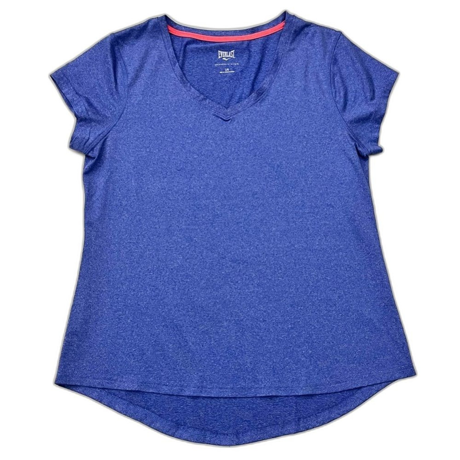 Everlast Blue Top V-Neck T-shirt Women’s Polyester + Spandex Short Sleeve Tee
