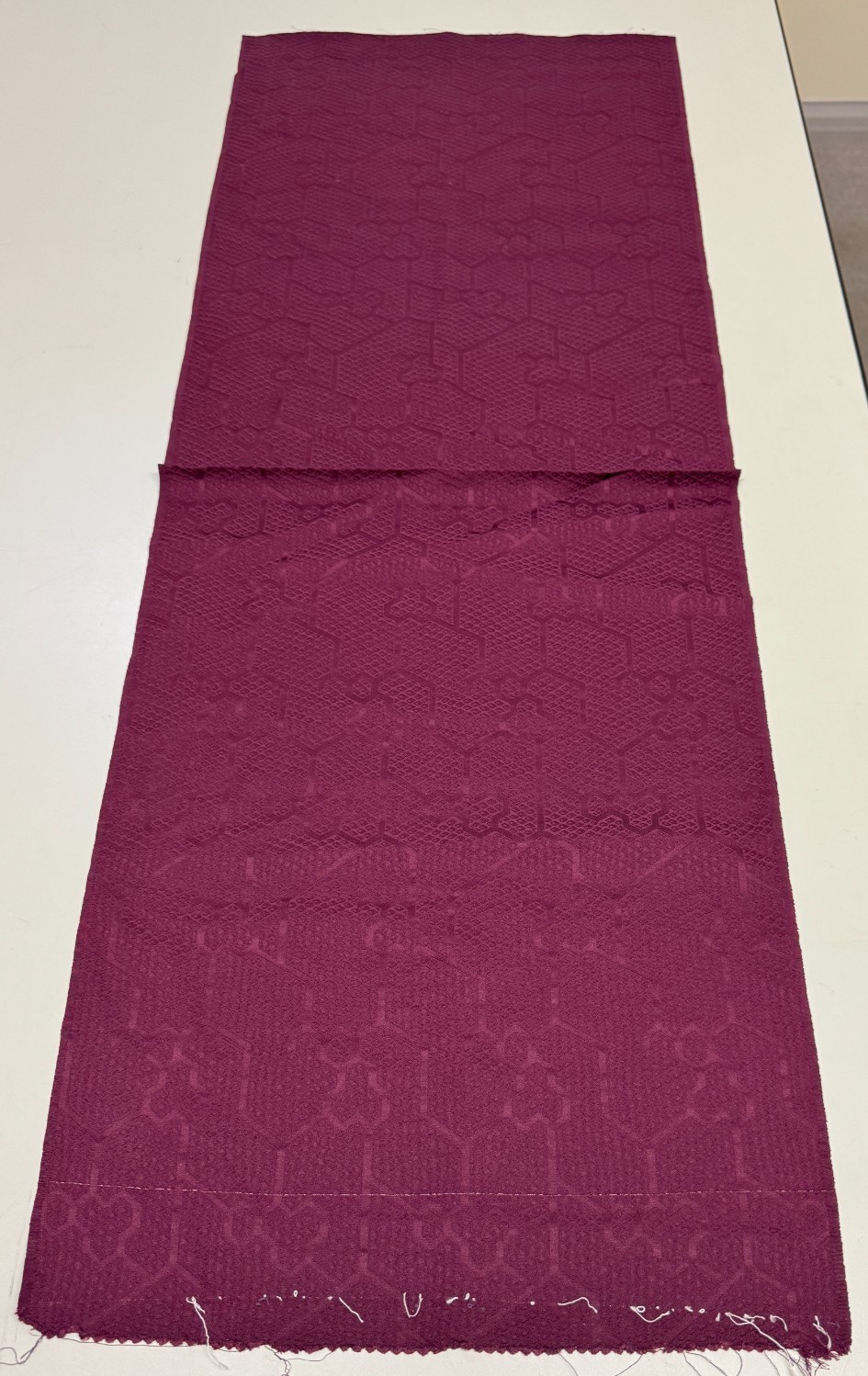 Japanese Vintage Kimono Fabric cloth Boro silk Purple tradition 38.5×13.7 in