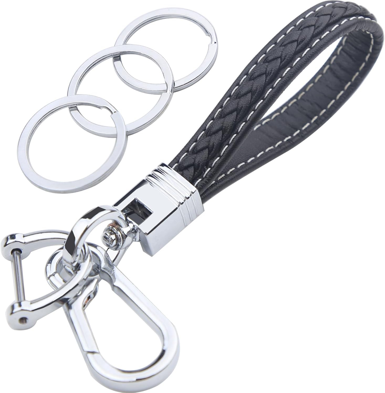 Woven Rope Keychain,Microfiber Leather Wristlet Keychain,Car Keys Keychain with