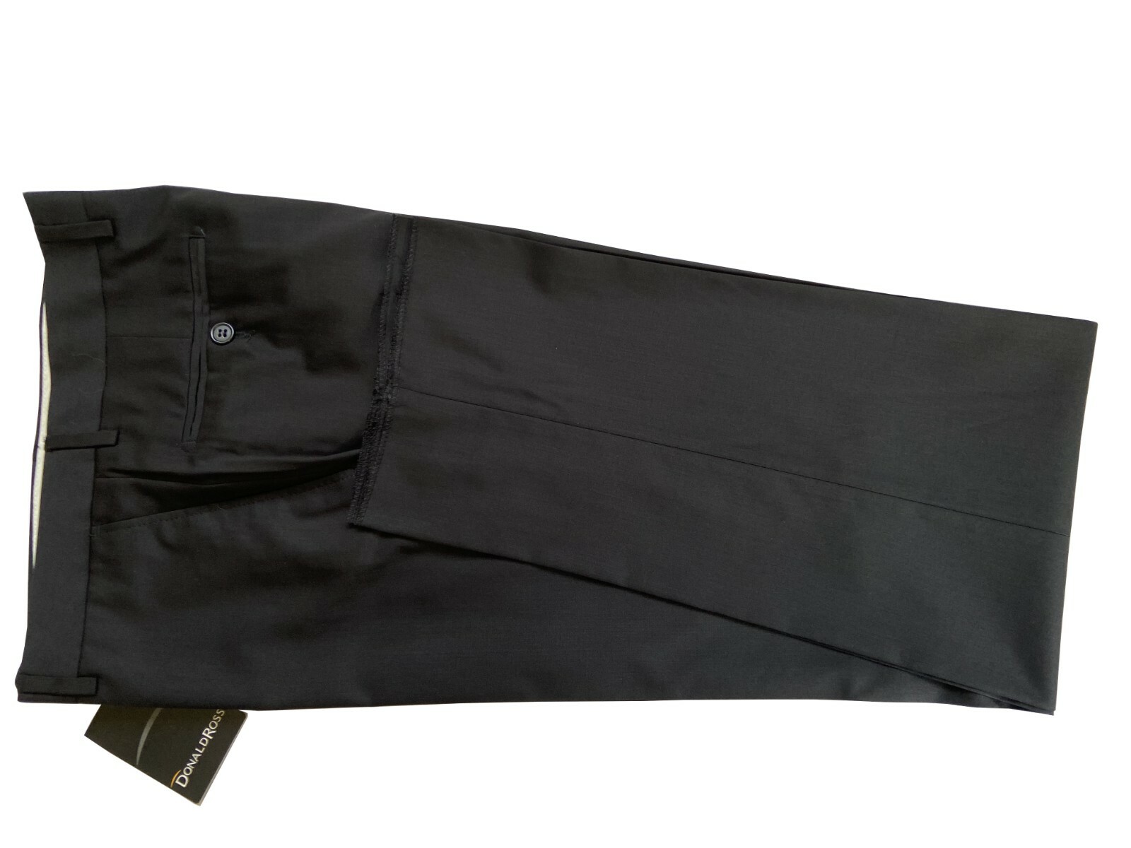DONALD ROSS Men’s Classic Pants, Black Solid Color DROP 6, 70% Discount.