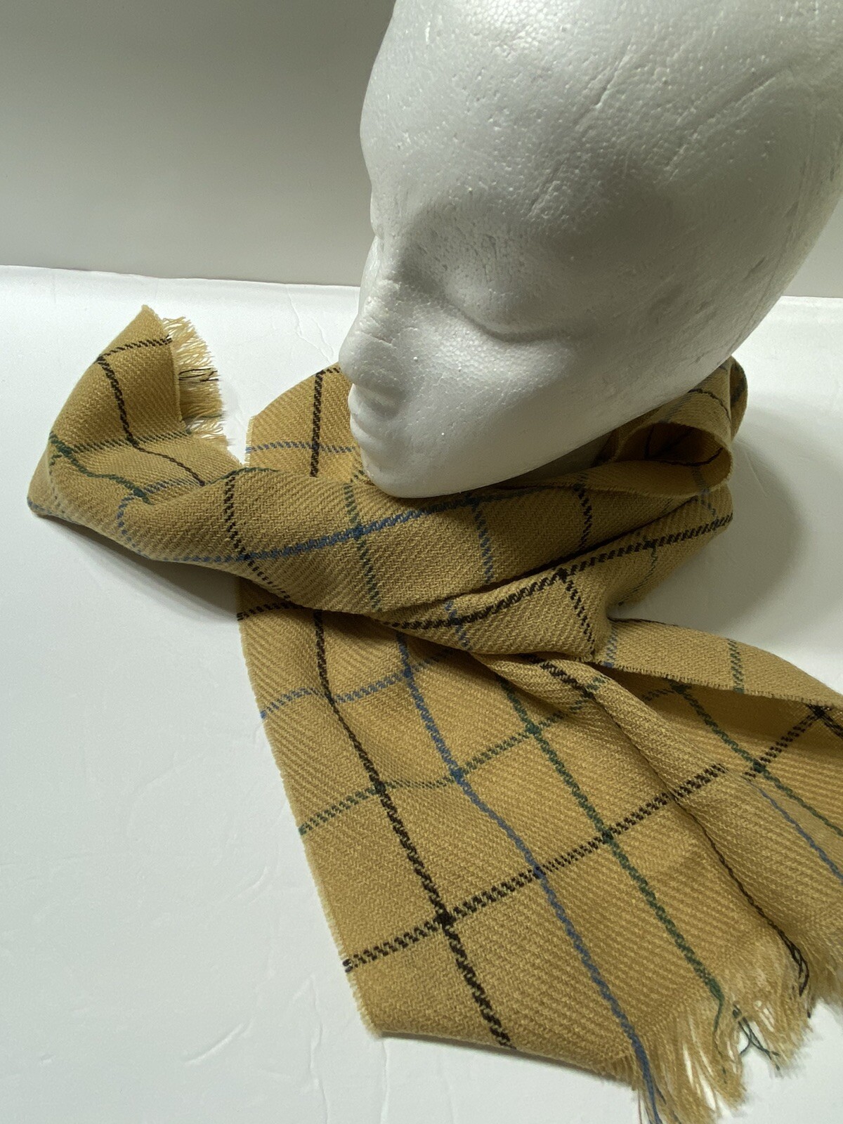 100% Acrylic Striped Fringe Scarf Made In Japan 12 1/2” X 50”