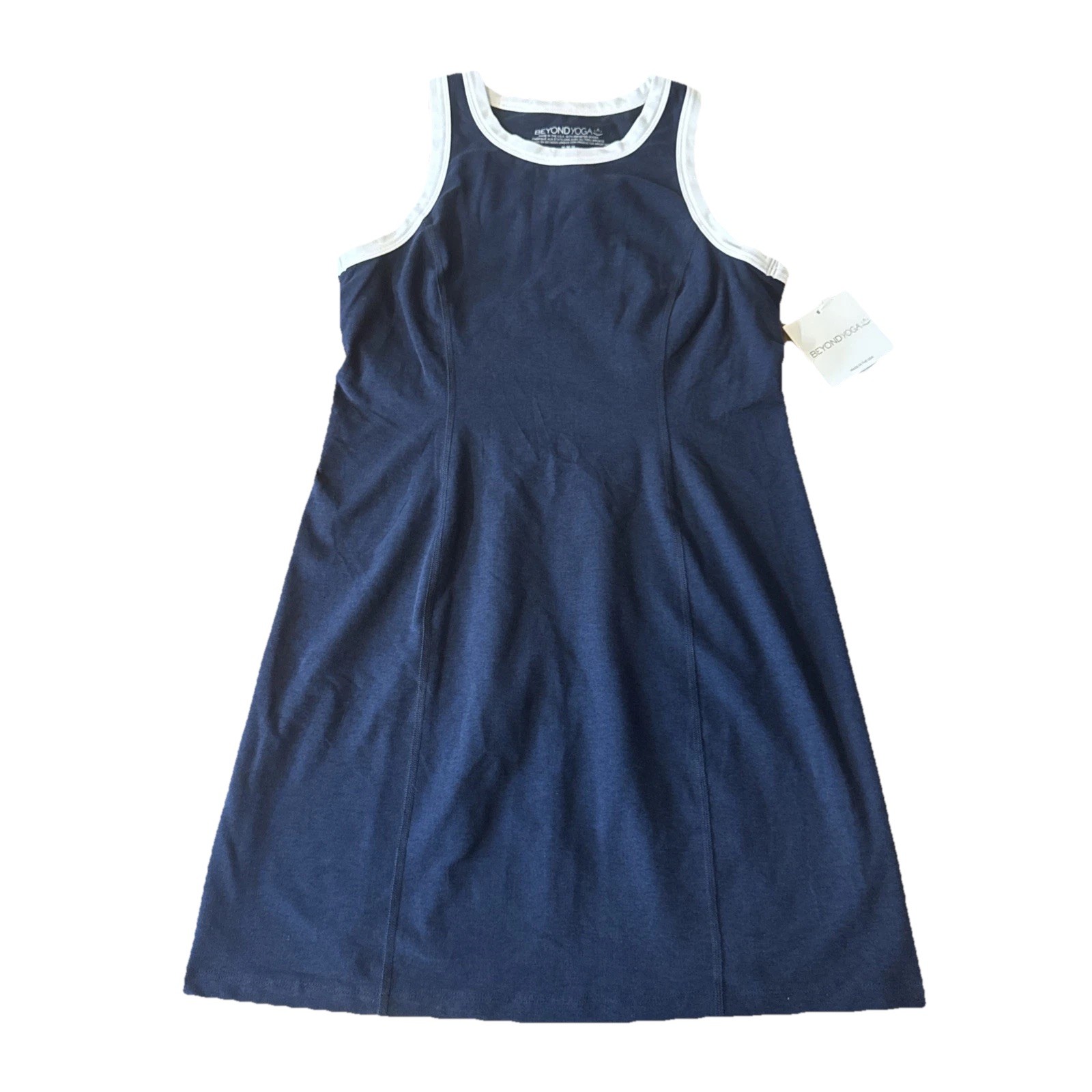 Beyond Yoga Set Of Two Outlines Performance Minidresses, Birch & Navy, Medium