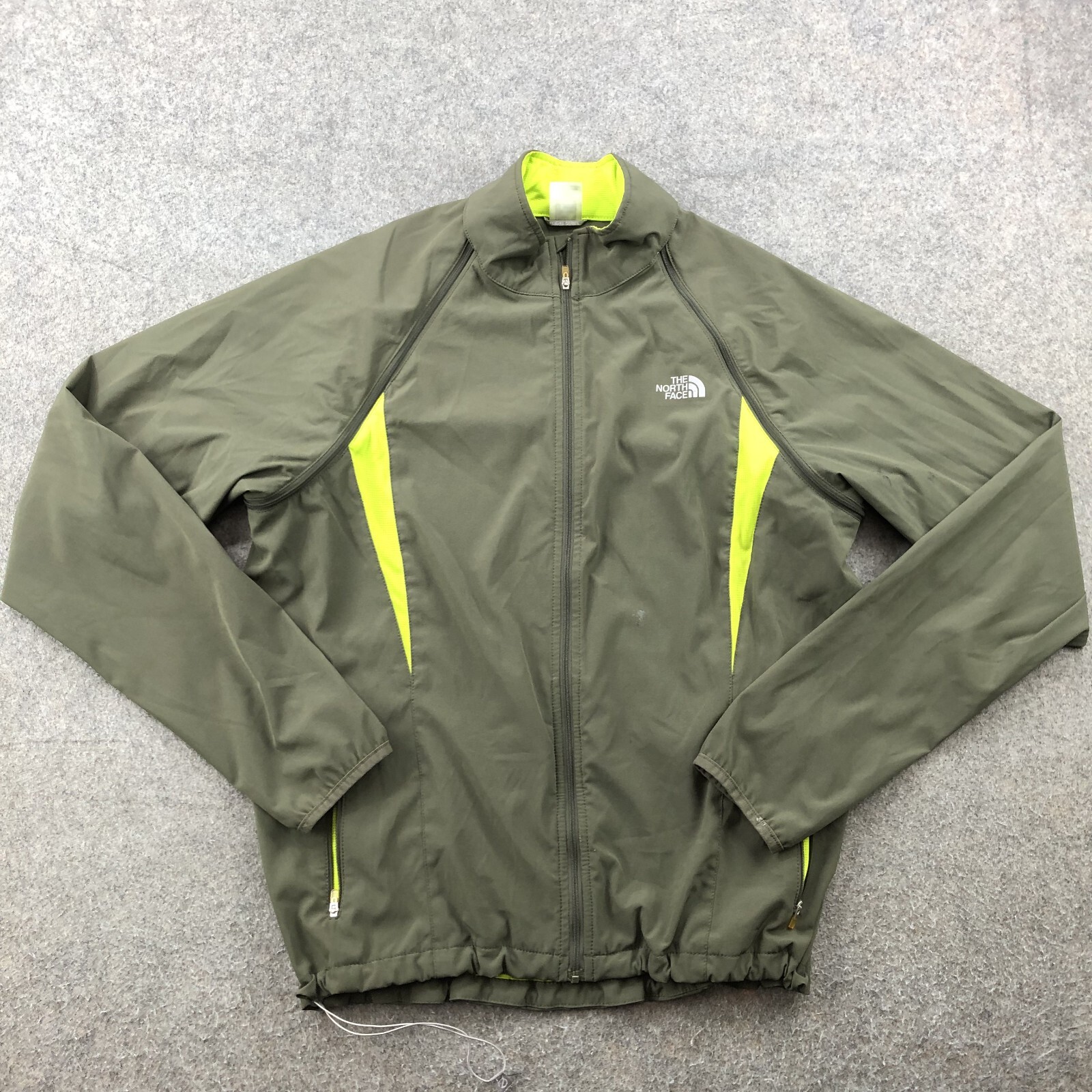 The North Face Jacket Men Large Green Full Zip Windbreaker Flight Series Running