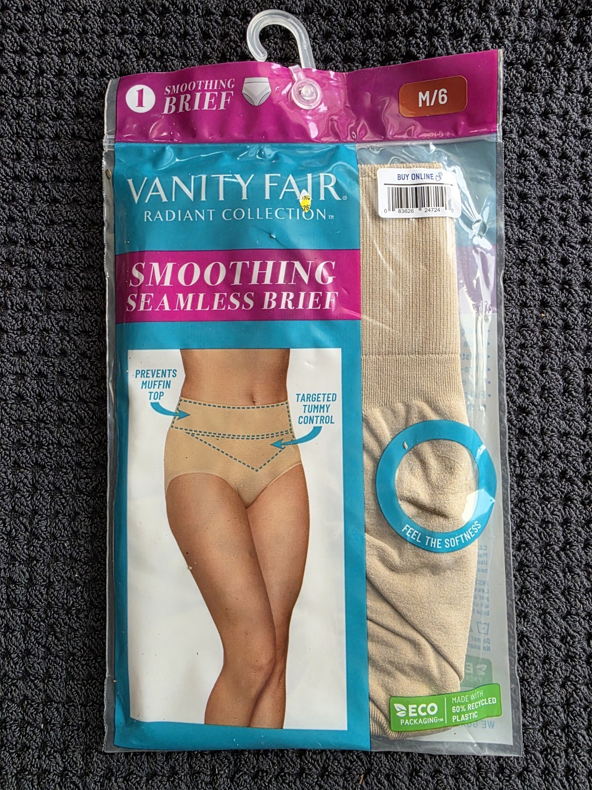 Vanity Fair Radiant Collection Smoothing Seamless Brief Womens Size Med/6 Tan