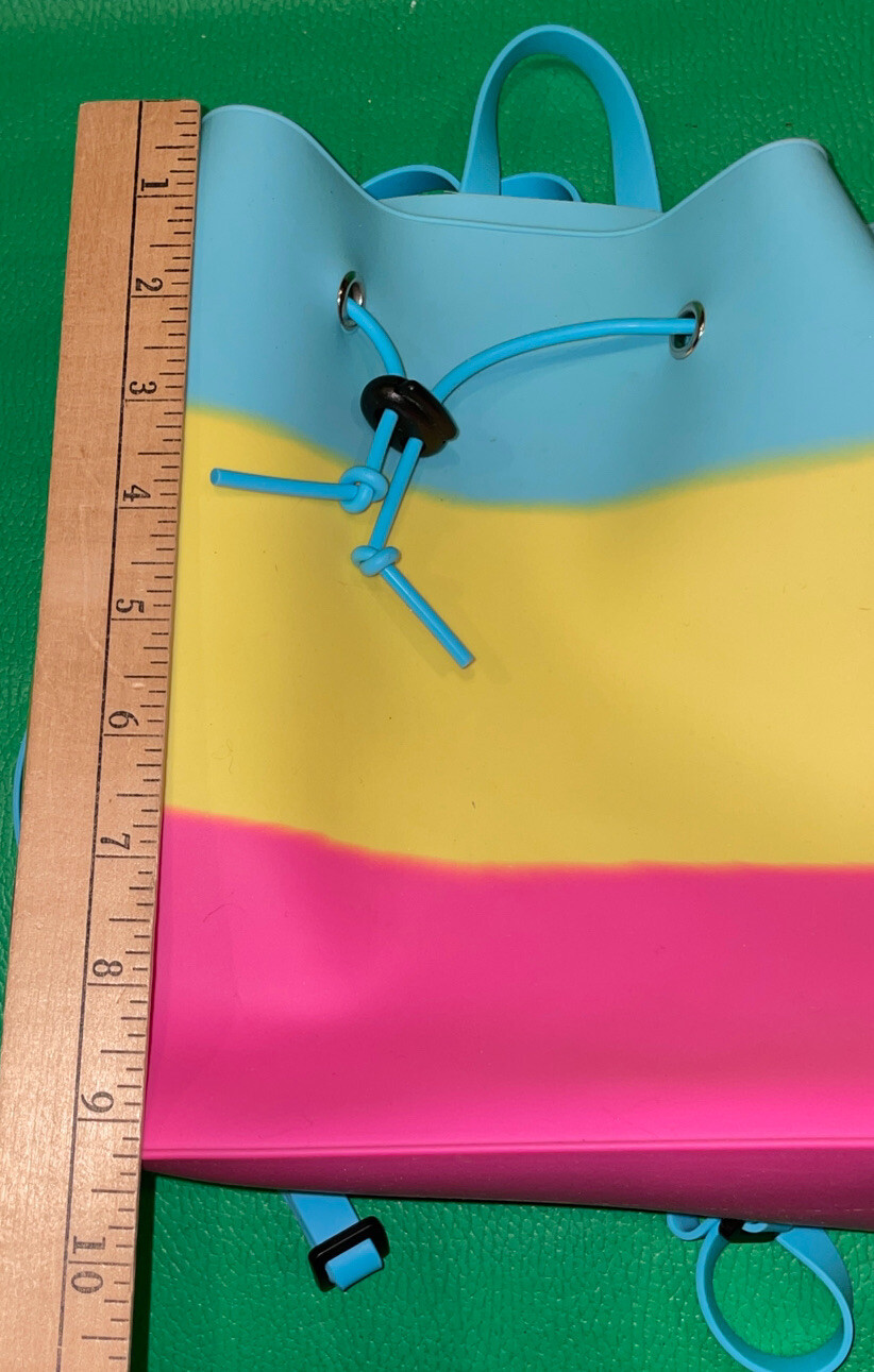 Silicone Rubber Jelly Gummy Backpack purse Rainbow