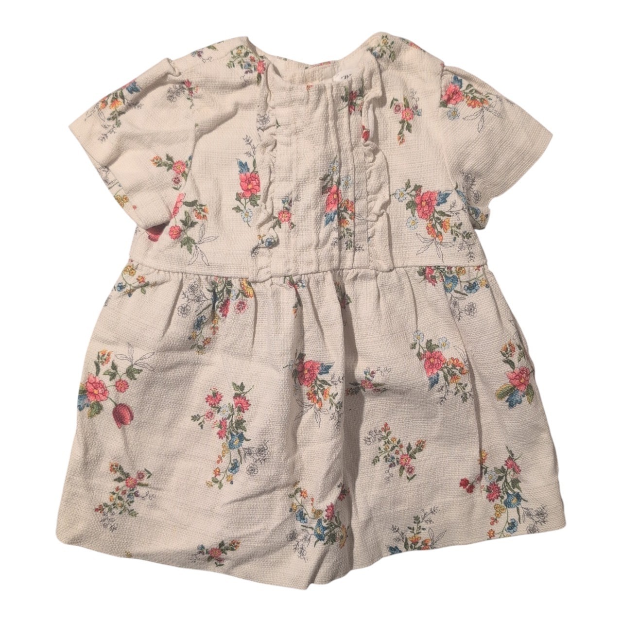Zara Infant Cottage Core Floral 9-12 Months Button Lined Cotton Dress