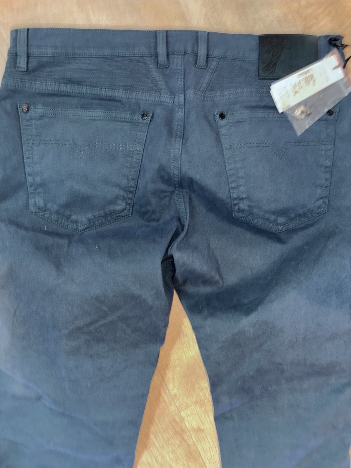 NWT Versace Collection Navy Stretch Moto Pants Size 35×32 MSRP $795