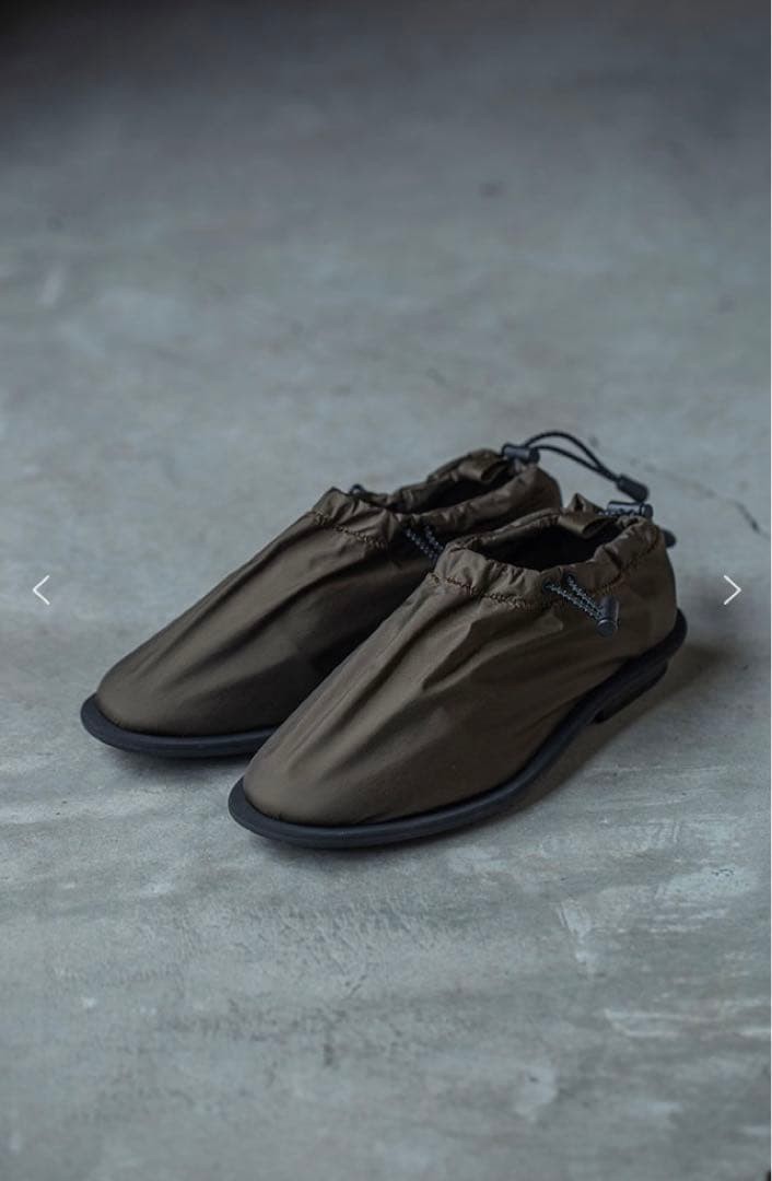 Hender Scheme Schlaf Pumps Khaki Nylon Slip-ons 27.5cm Excellent Condition Box