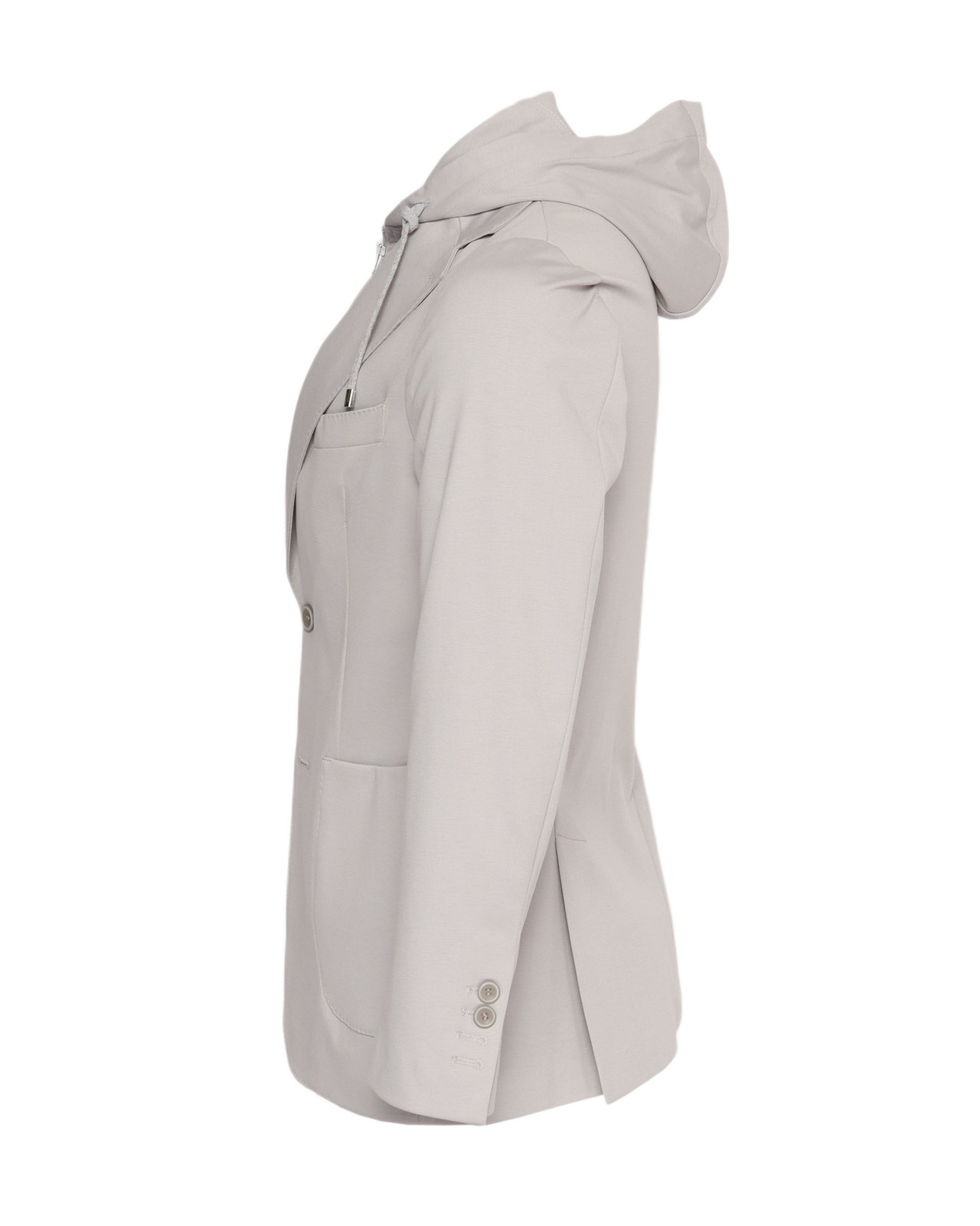 NWT EZZELINO SPORT COAT hooded jacket grey cotton luxury Italy 44 2XS
