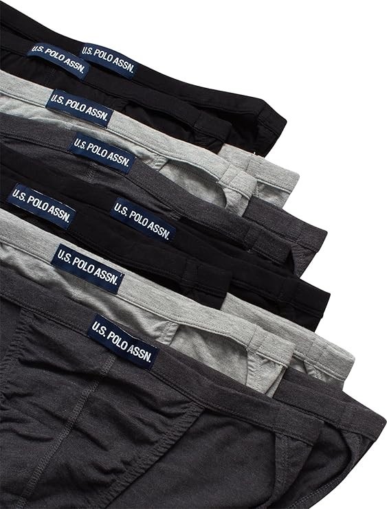 6 PACK MEN BIKINI BRIEFS 100% String COTTON SOLID Black Gray UNDERWEAR LOW RISE