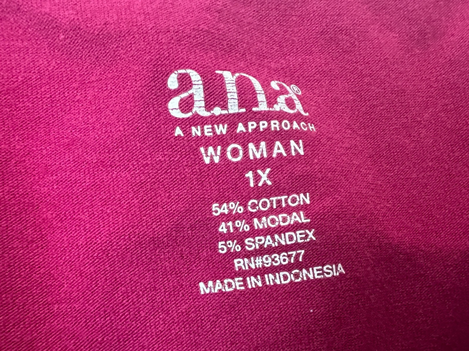 a.n.a. Woman ~ Fuscia Purple Sleeveless Camisole Adjustable ~ Size 1X