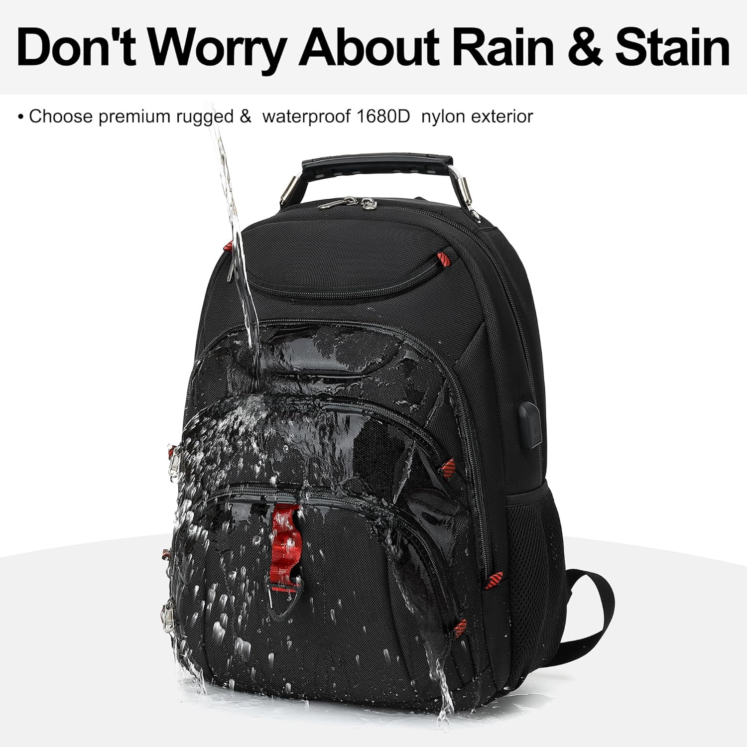 Laptop Backpack for Men, 15.6 Inch Laptop Bag with USB Port, Waterproof Travel W