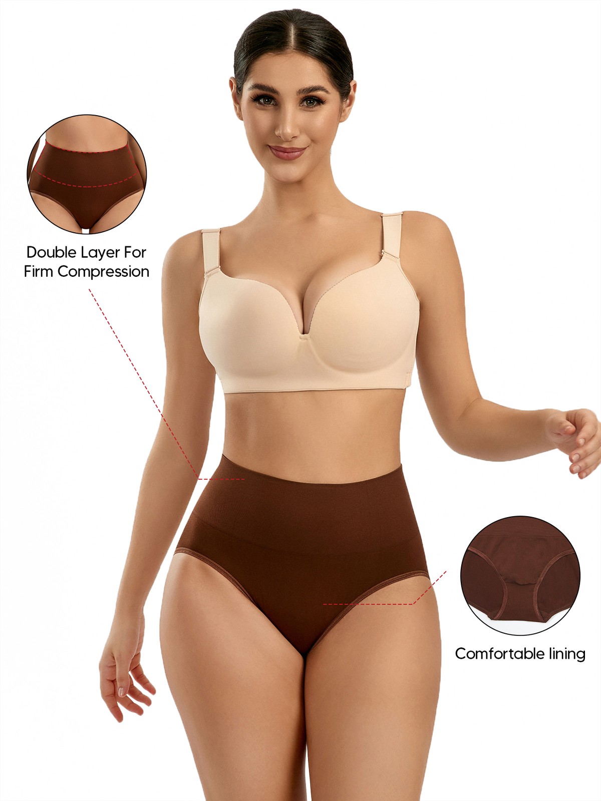 Women High Waist Tummy Control Body Shaper Slimming Shapewear Underwear Panties