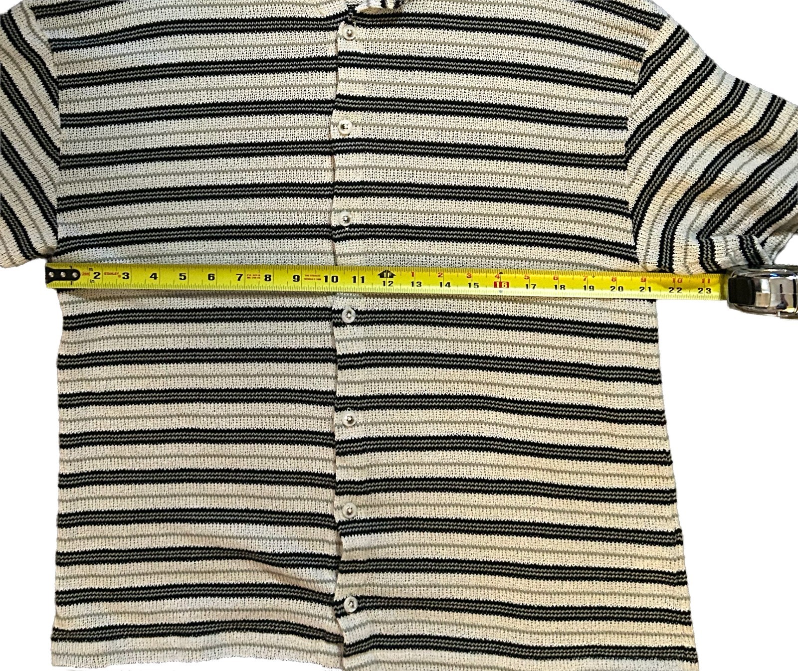 ALLSAINTS Jackson Oversize Stripe SS Knit Button-Up Shirt – Men’s Medium (M)