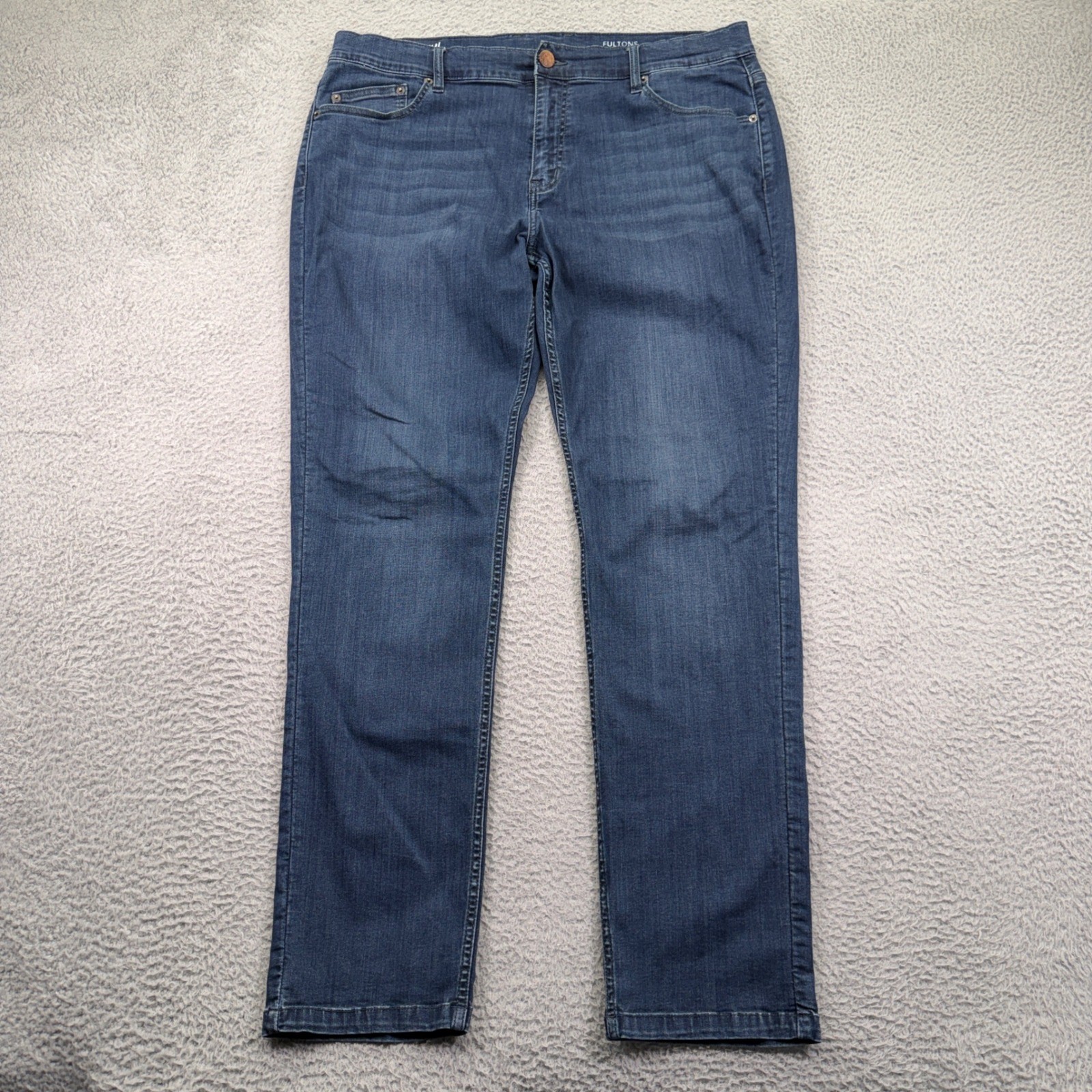 Mugsy Jeans Mens Fits 38×32 Fultons Straight Performance Stretch Dark Wash Denim