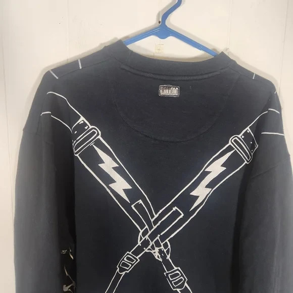 Vintage Akdmks ASAP Black White All Over Print Sweatshirt Sz L Rare Streetwear