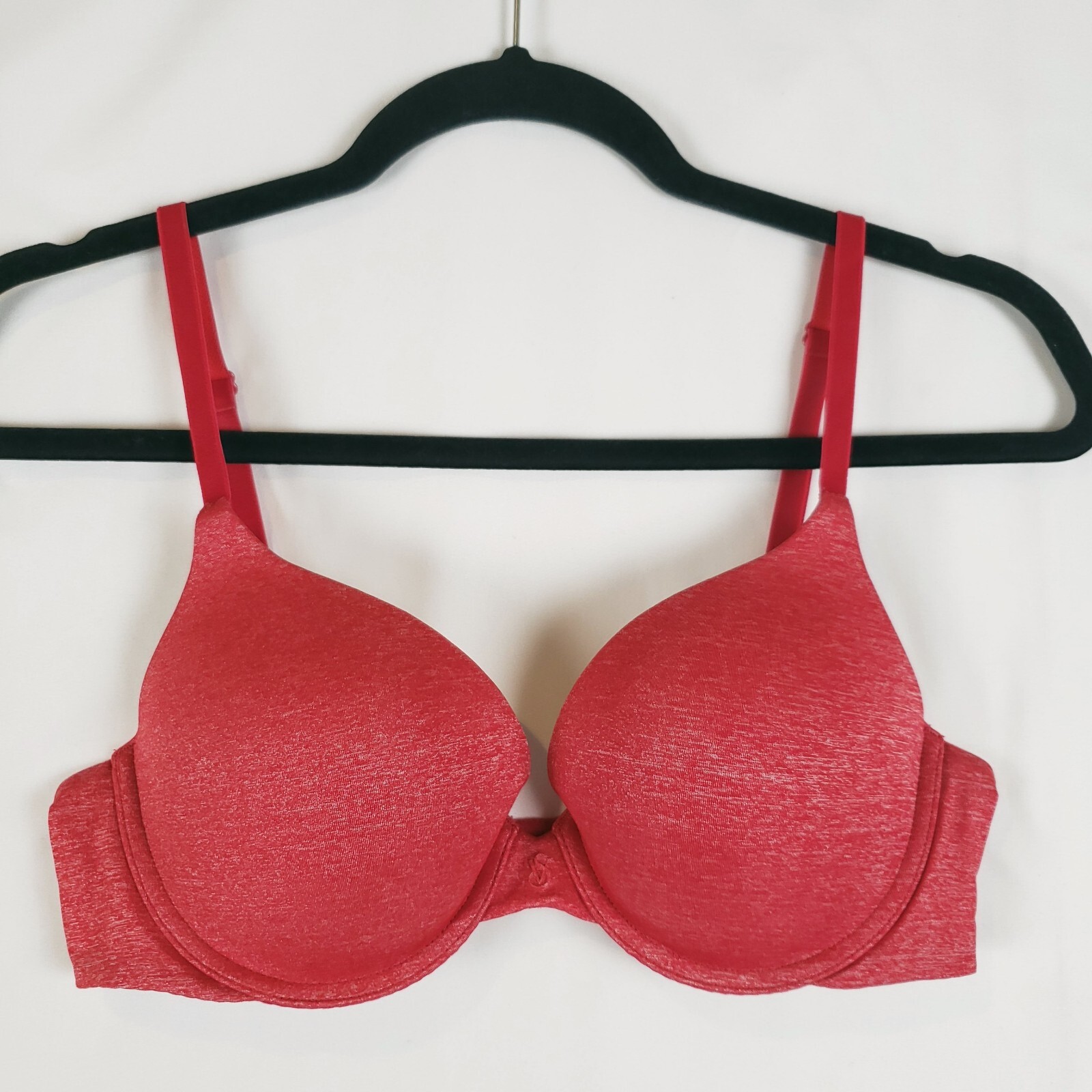 Victoria Secret Bra 34C Padded Perfect Coverage Underwire Multiway Straps Red
