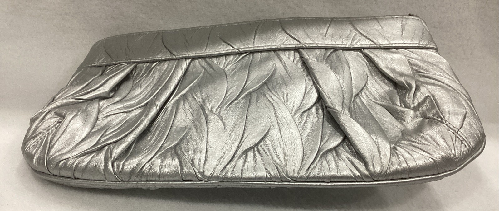 Jessica McClintock Prom Evening Bag Clutch Purse Silver 10”x 5.5” NEW