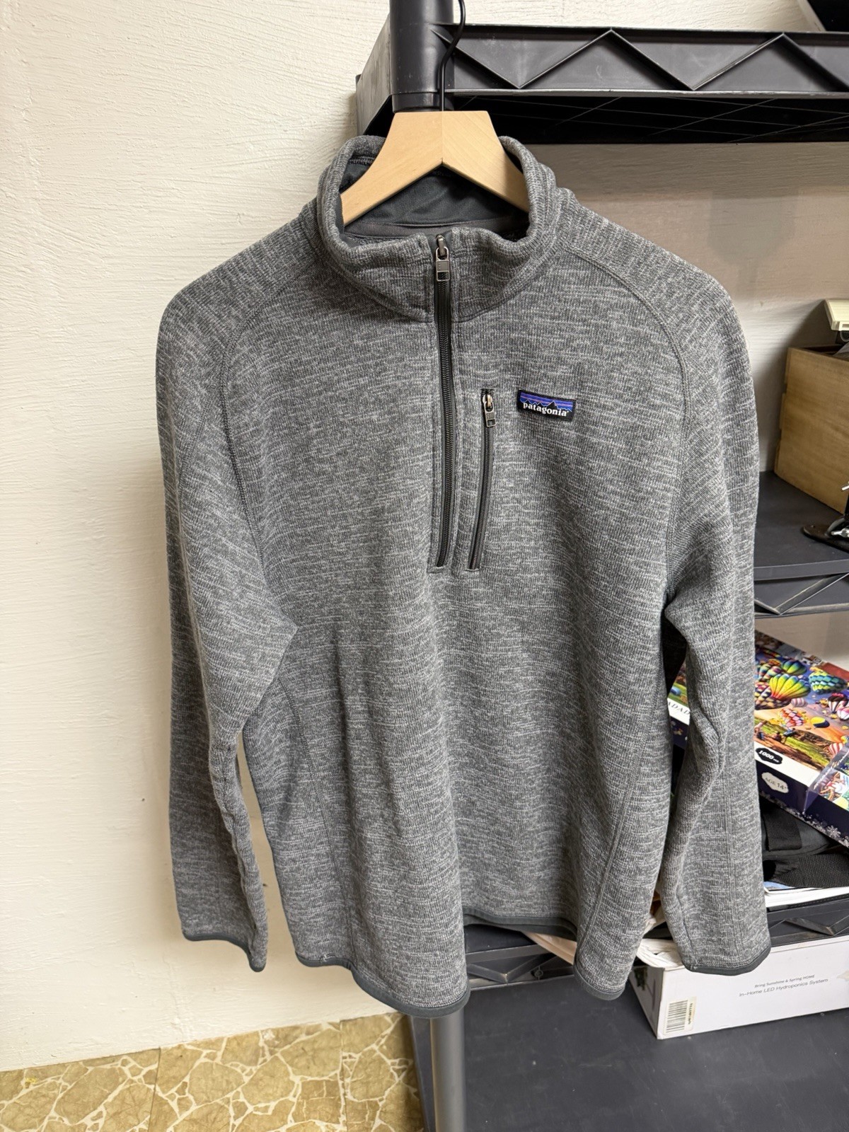 Patagonia Better Sweater Jacket Men’s Large Stone Grey Fleece 1/4 Zip Pullover
