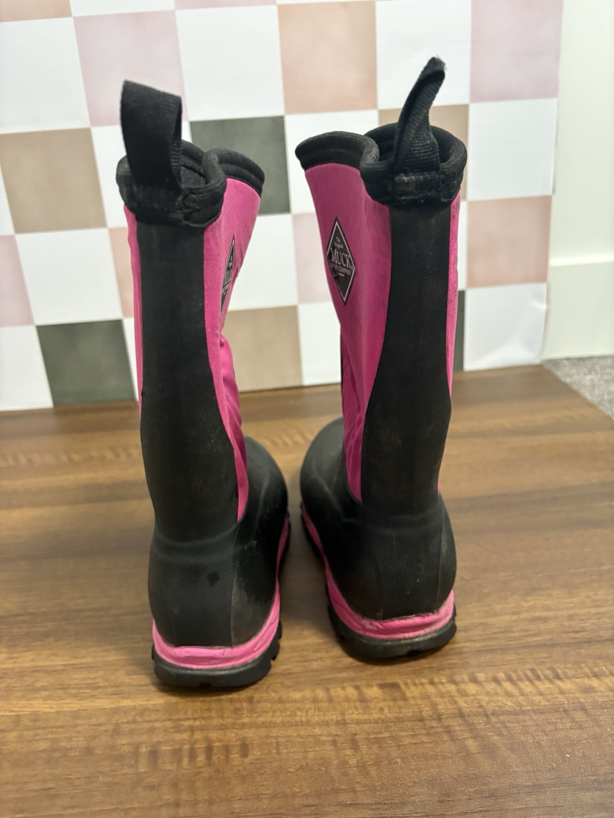 Muck Boot Company Kids Waterproof Boots Black Pink Size 6 Rubber Neoprene