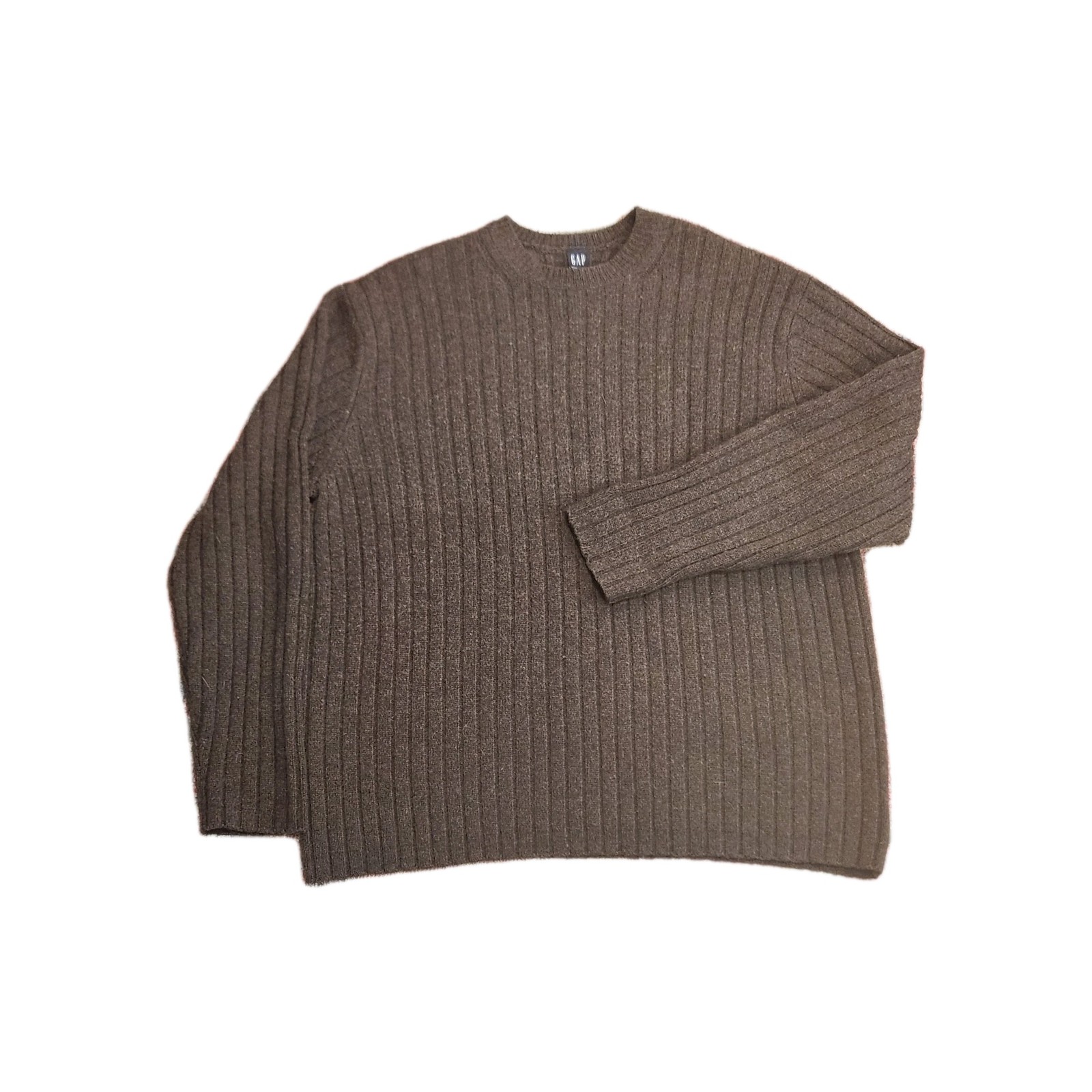 Vintage 90s Gap 100% Lambswool Knit Sweater Brown Men Sz XXL Quiet Luxury
