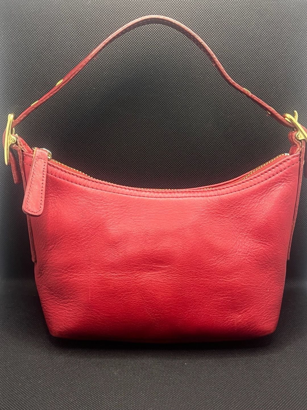 Vintage Coach Red Glovetanned Leather West Small Hobo Bag 9844
