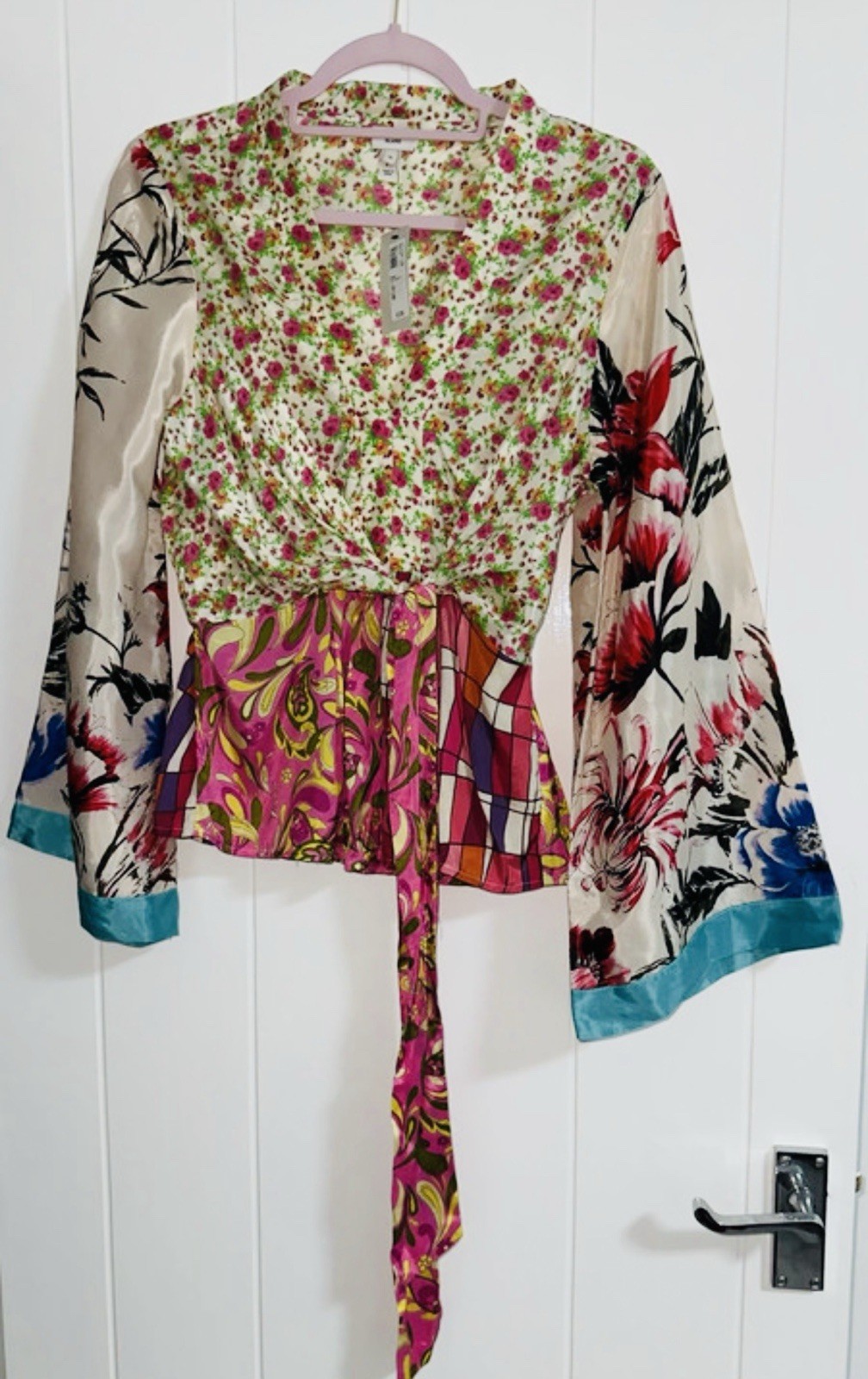 Riverisland Kimono Wrap Shirt Size Medium UK 12