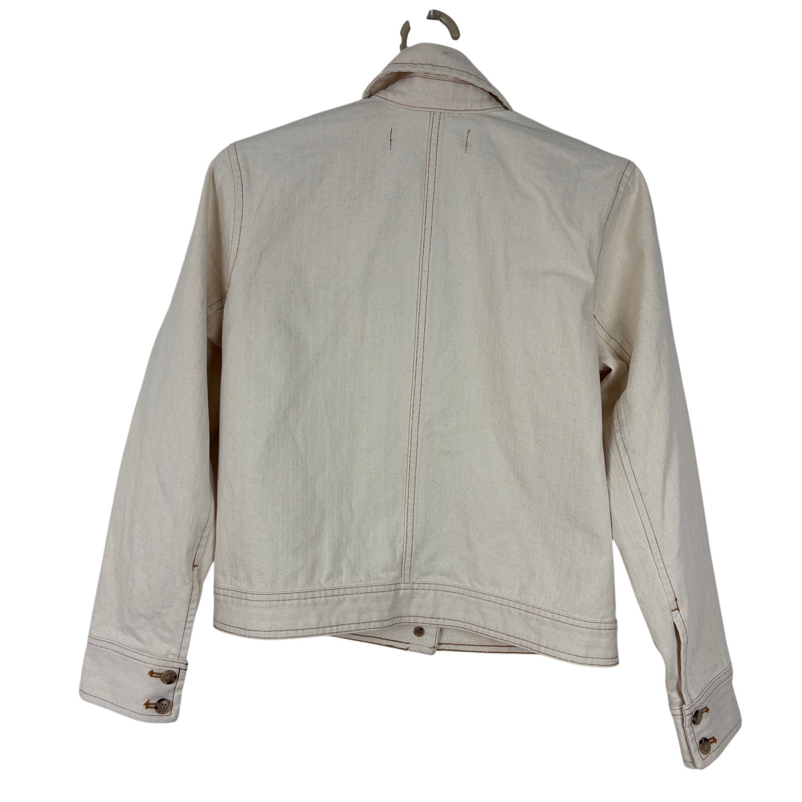 J. Crew Lightweight canvas chore jacket XXS Ecru Herringbone NEW CC262 utility