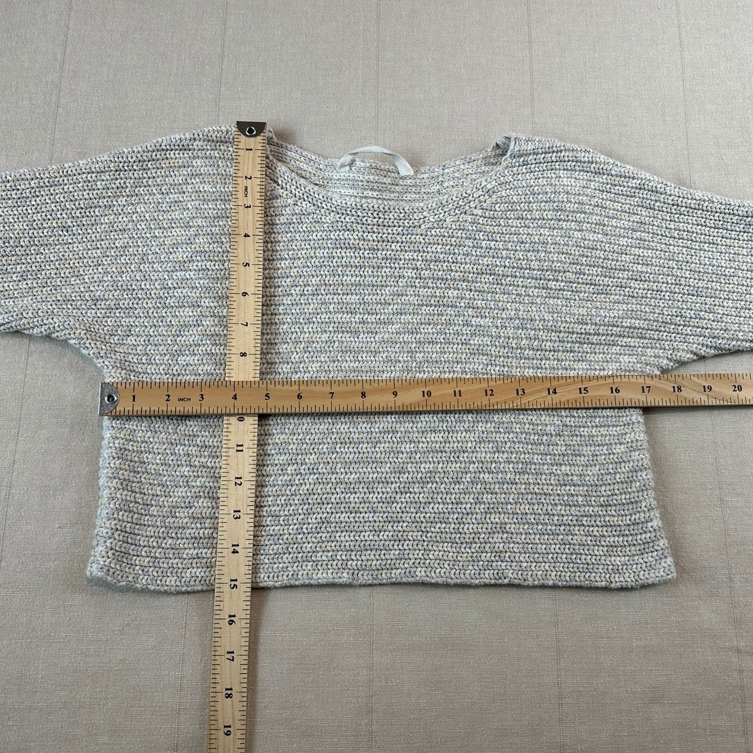 Athleta | Cropped Chunky Knit Sweater Grey Beige | Women’s S