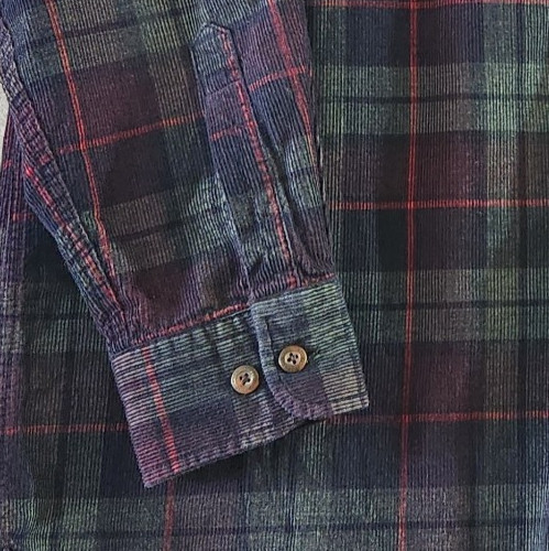 Pendelton Corduroy Shirt Mens L Green Plaid Wayne Shirt Cottage Outdoor Beach