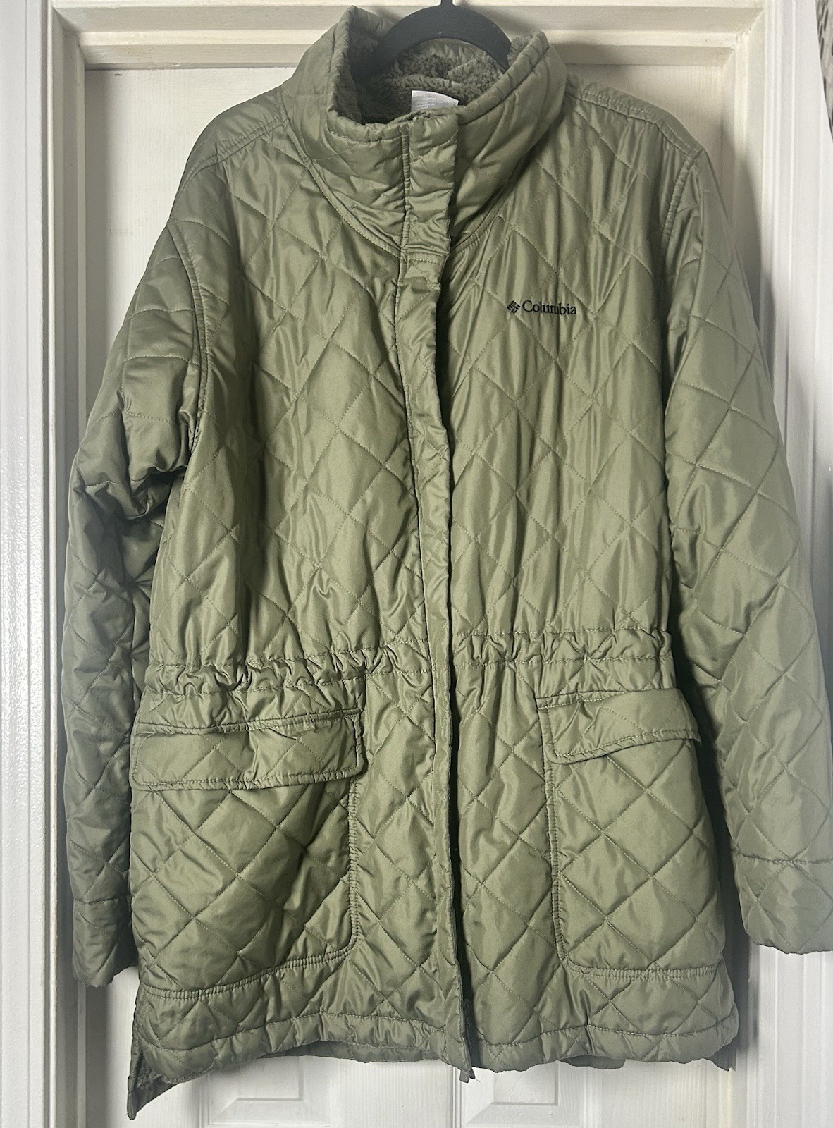 Columbia Women’s Copper Crest Novelty Quilted Puffer Coat – Stone Green XXL